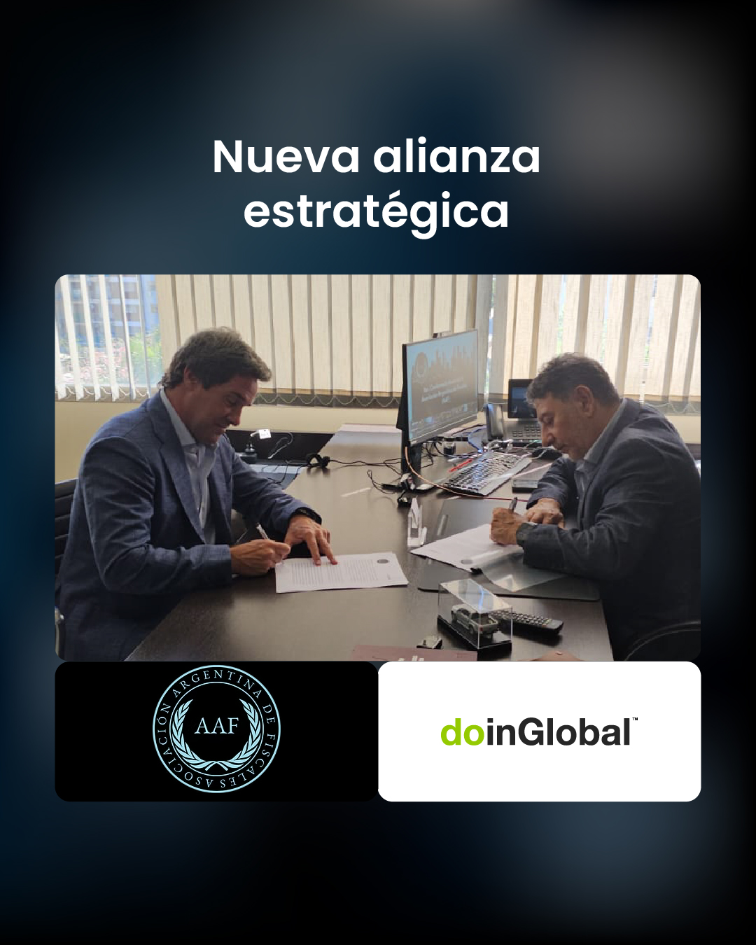 firma de convenio entre doinGlobal y la Asociación Argentina de Fiscales